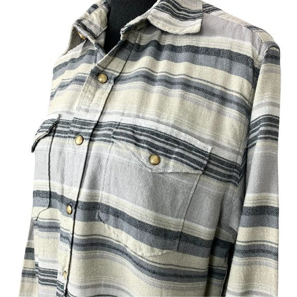2/$25 - WRANGLER Long Sleeve Striped Buttoned Blouse - Picture 3 of 7
